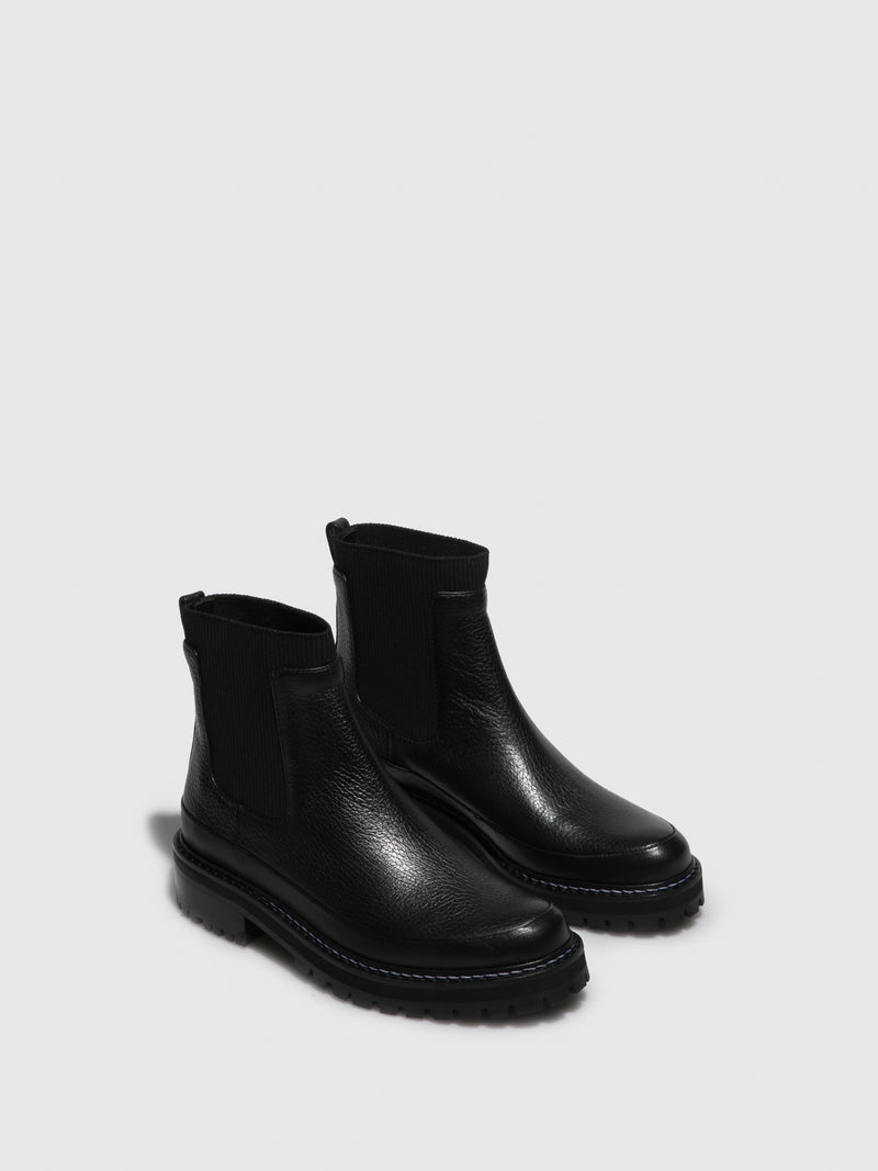 JJ Heitor Black Elasticated Ankle Boots