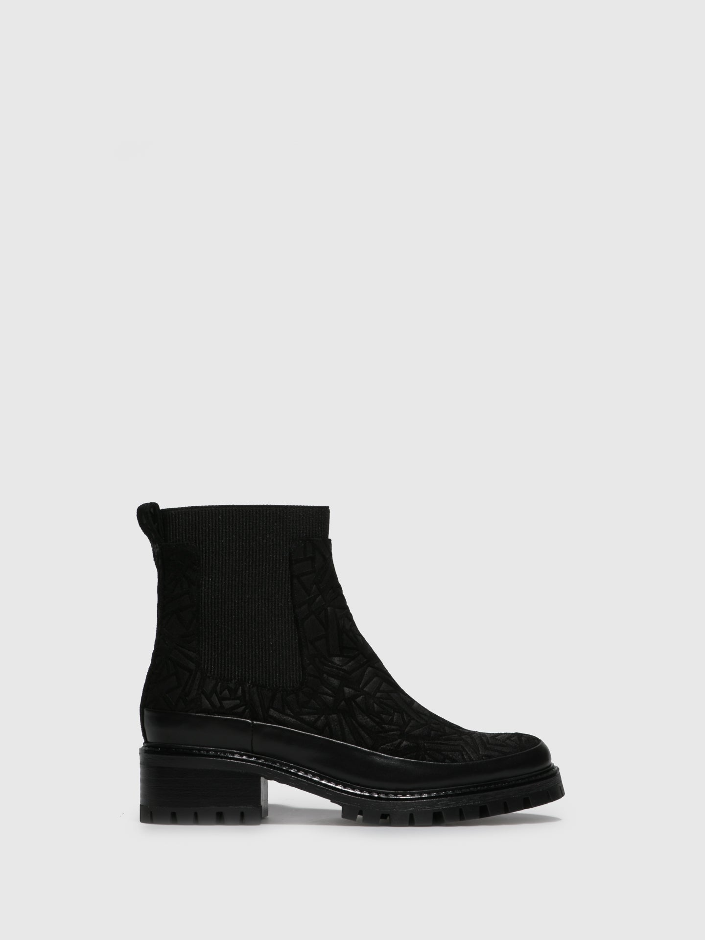 JJ Heitor Black Elasticated Ankle Boots