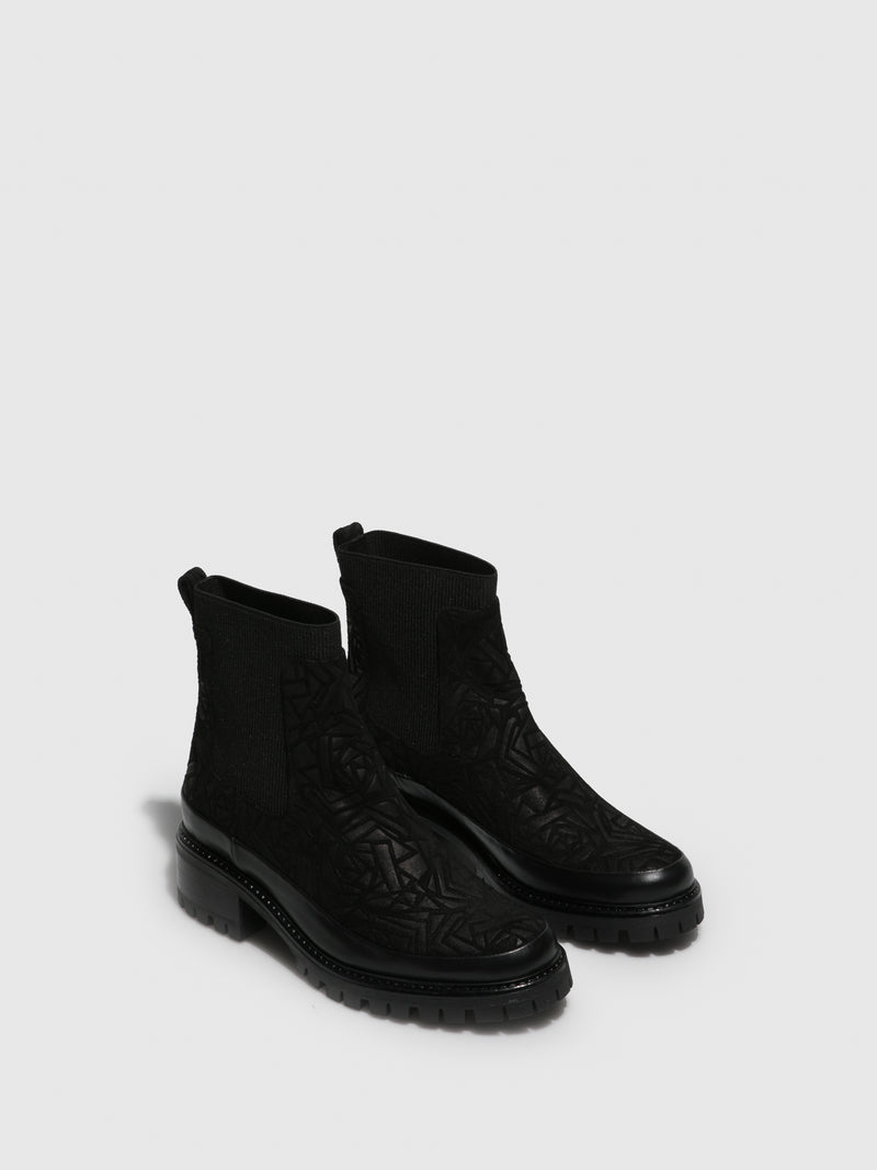 JJ Heitor Black Elasticated Ankle Boots
