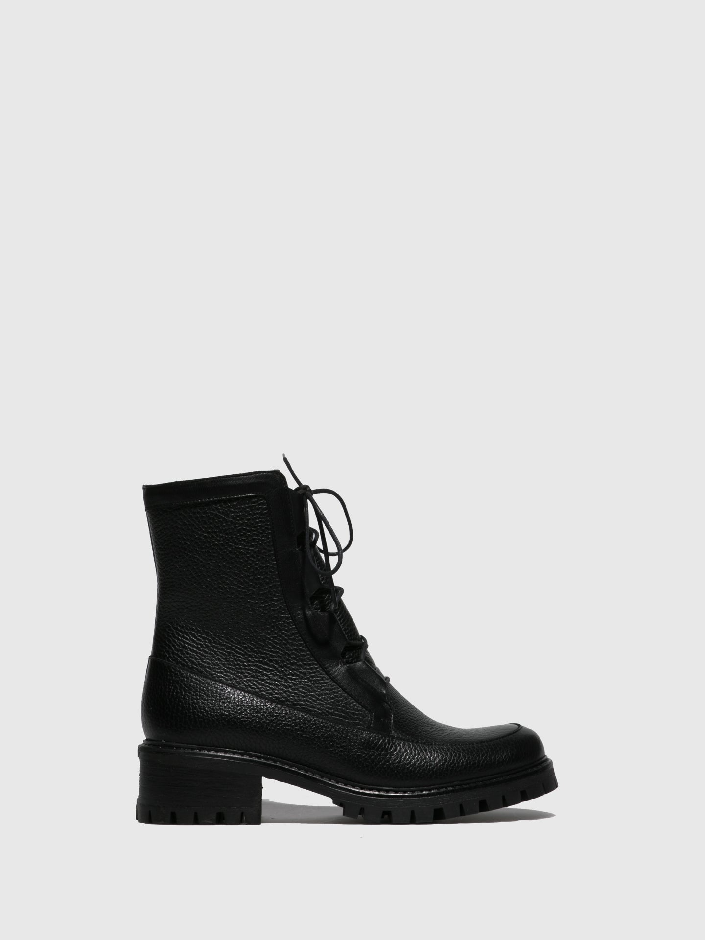 JJ Heitor Black Lace-up Ankle Boots