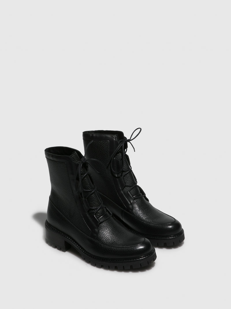 JJ Heitor Black Lace-up Ankle Boots