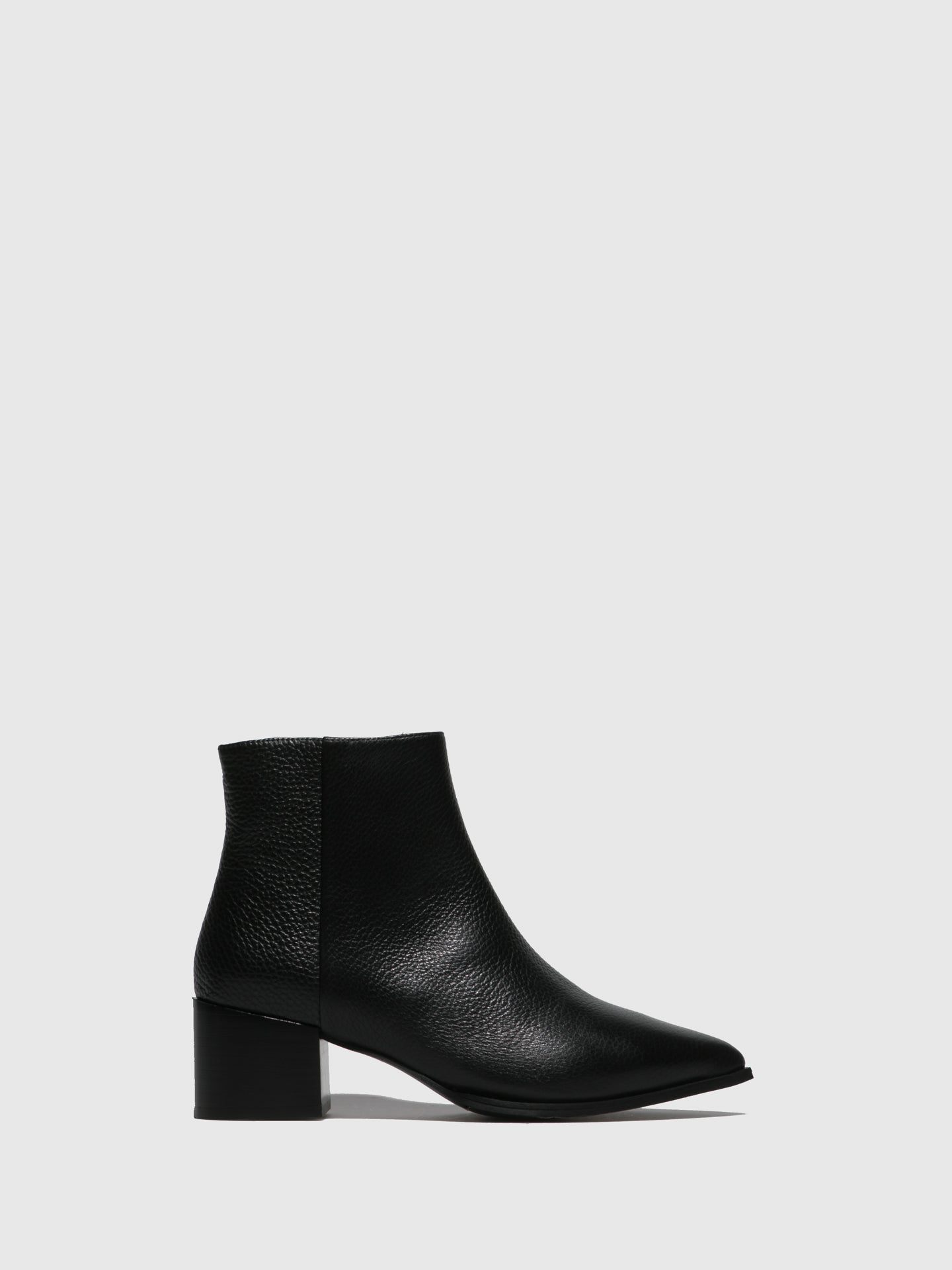 JJ Heitor Black Zip Up Ankle Boots