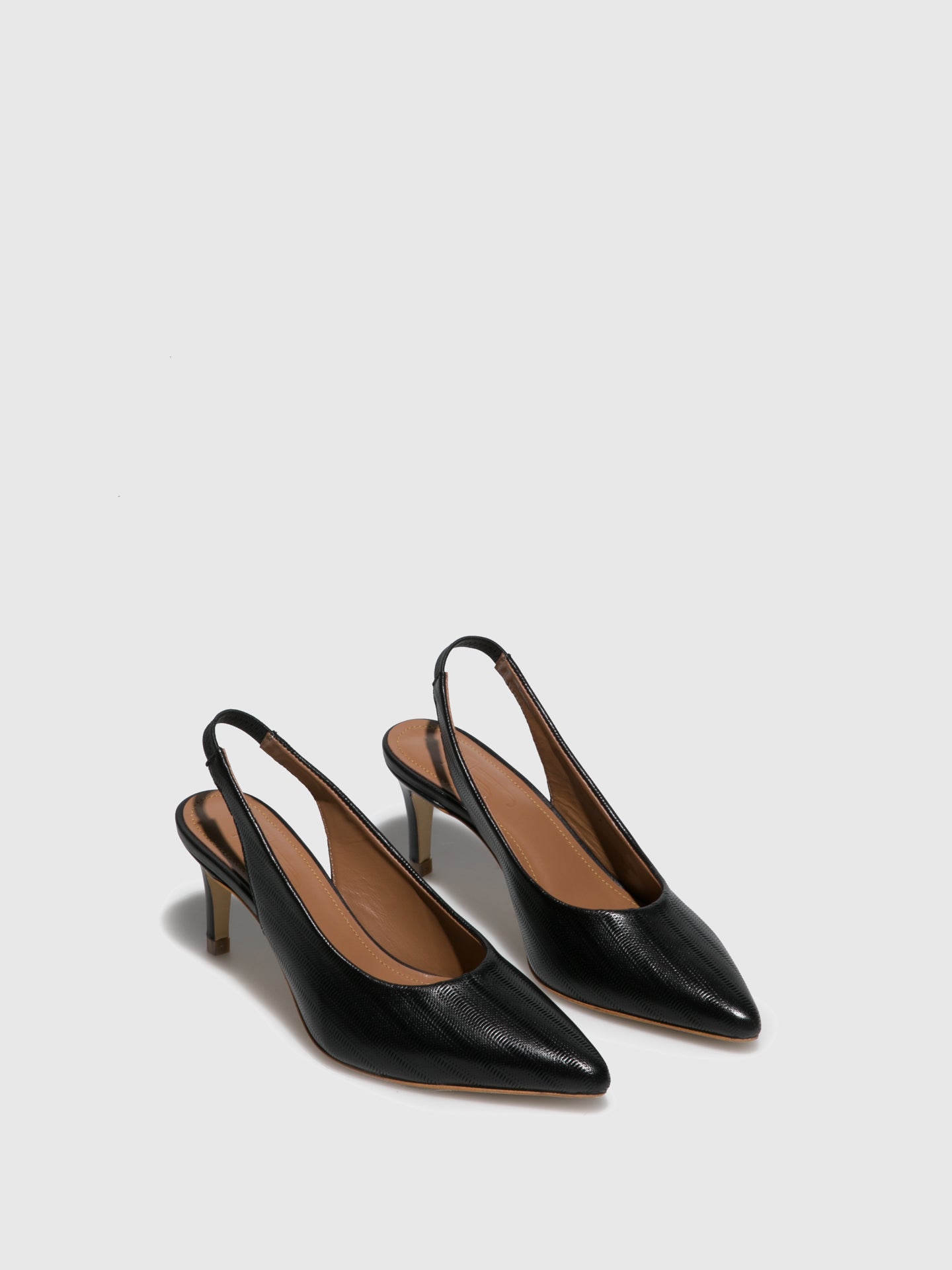 JJ Heitor Black Leather Stiletto Mules