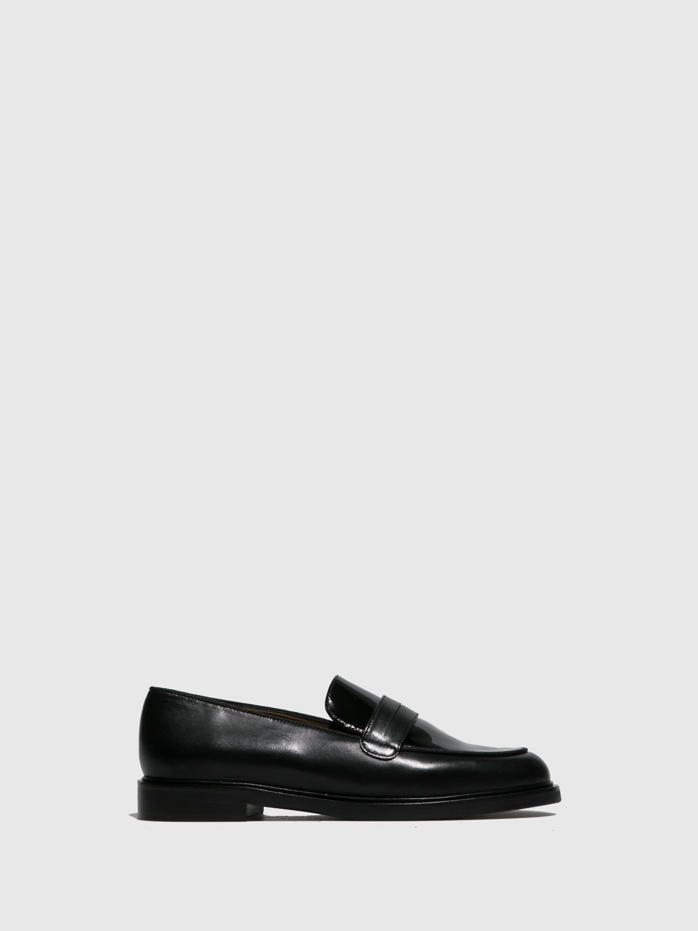 JJ Heitor Black Leather Loafers Shoes