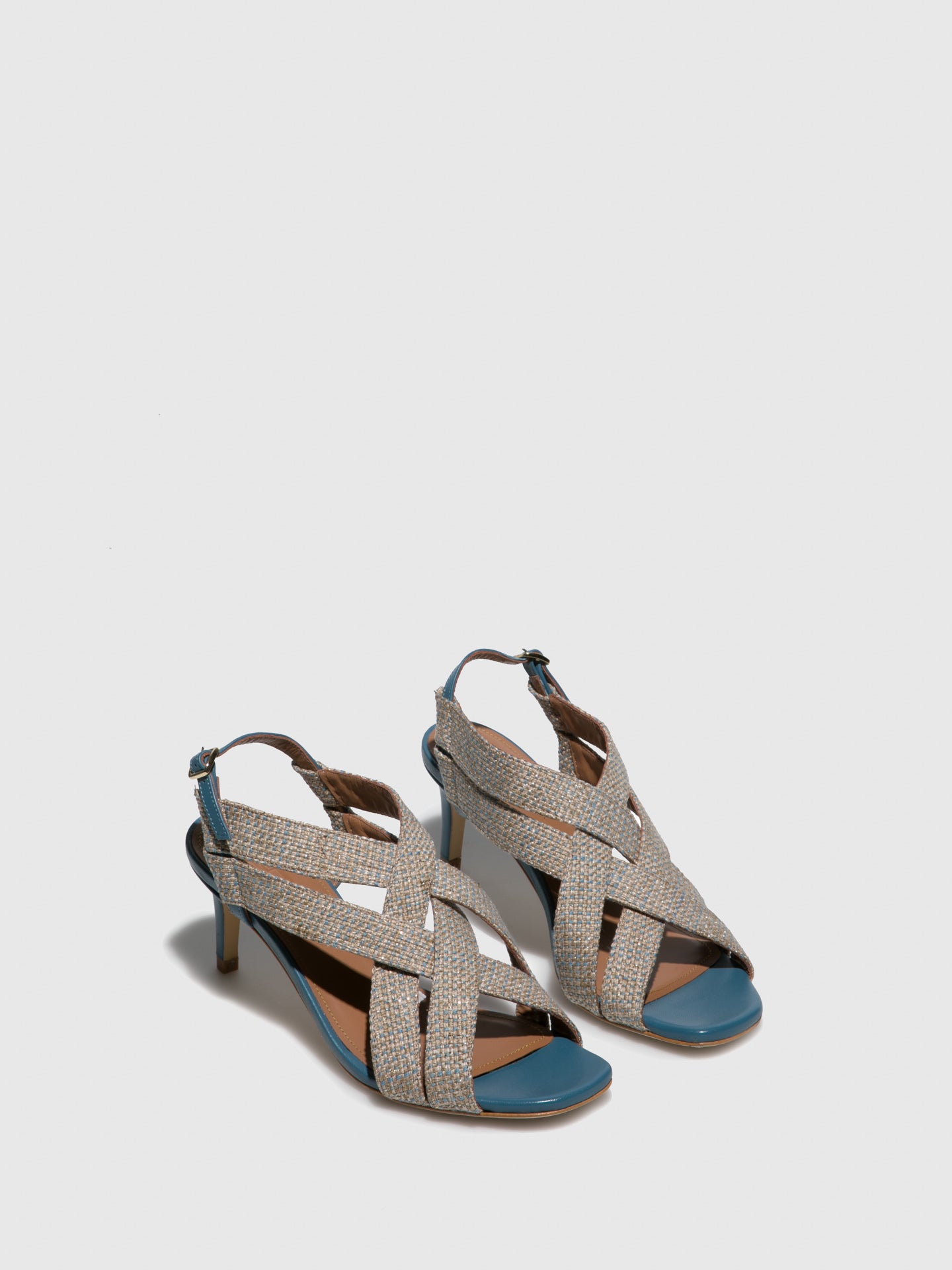 JJ Heitor Blue Heel Sandals