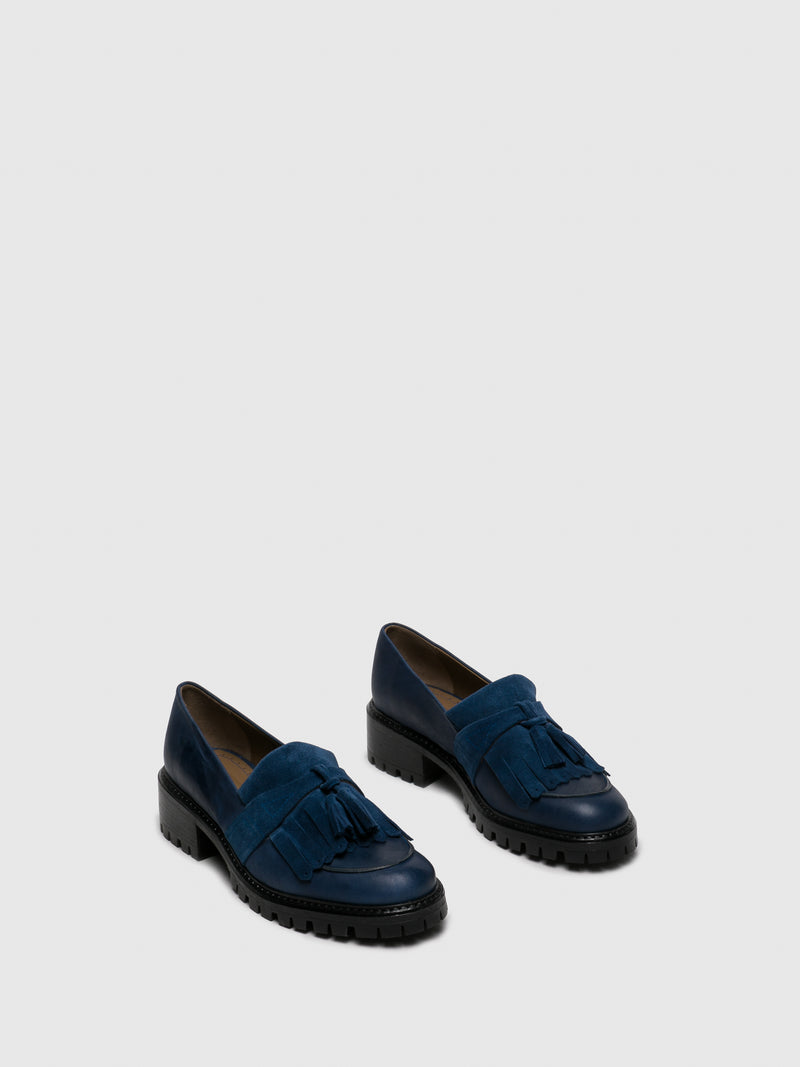 JJ Heitor Navy Leather Loafers Shoes