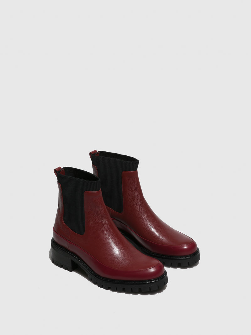 JJ Heitor DarkRed Elasticated Ankle Boots