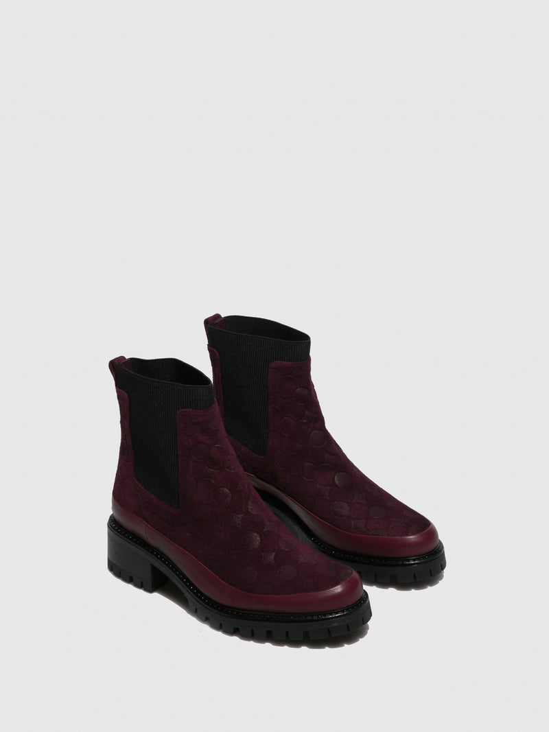 JJ Heitor DarkRed Elasticated Ankle Boots