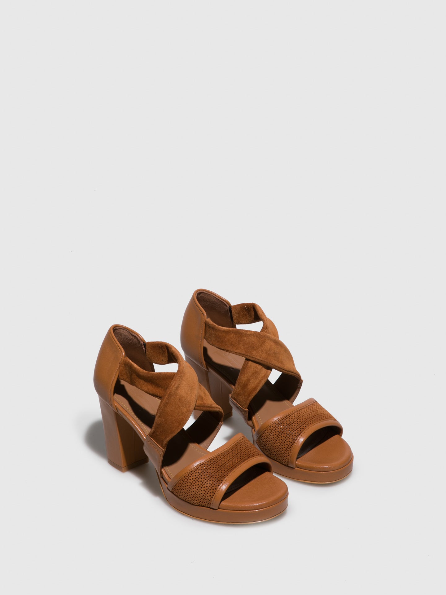 JJ Heitor Camel Heel Sandals