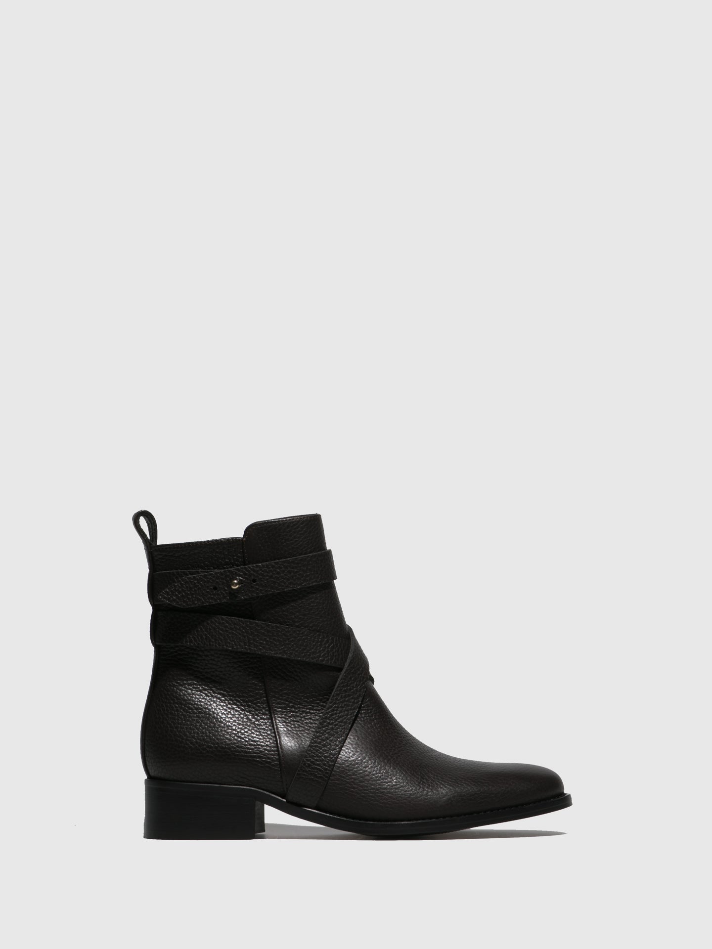 JJ Heitor Brown Zip Up Ankle Boots