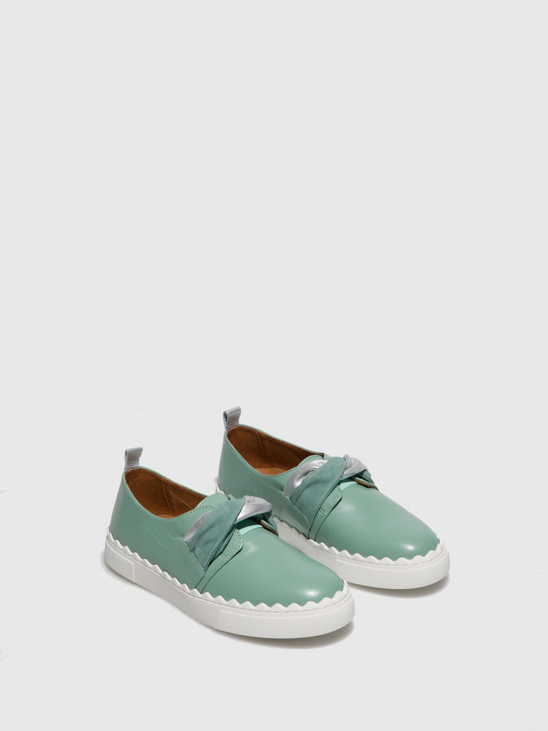 JJ Heitor Green Leather Slip-on Shoes