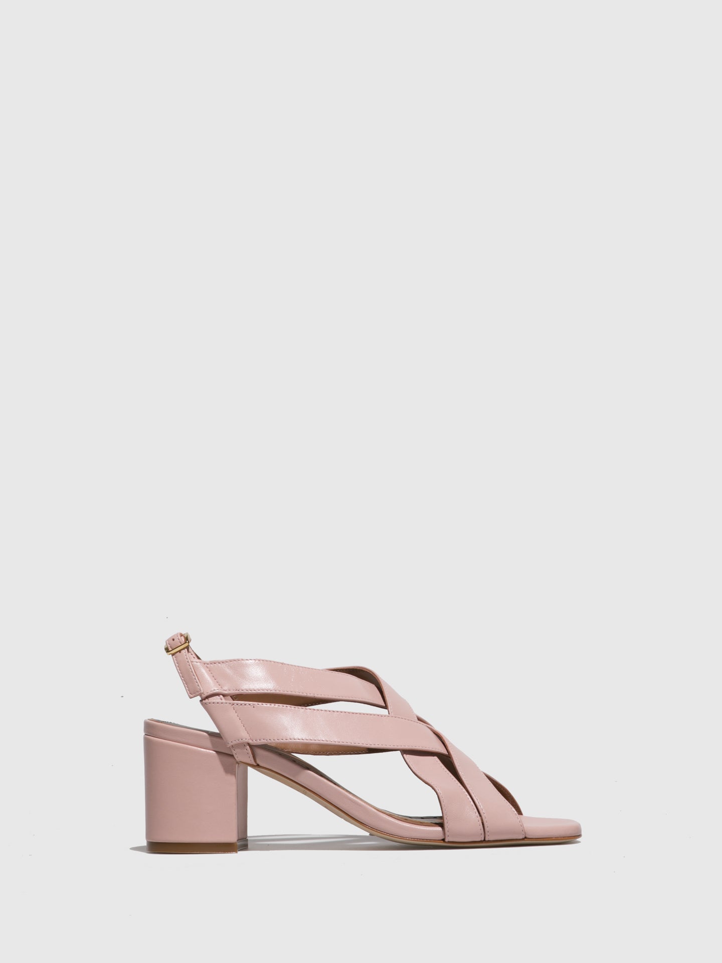 JJ Heitor Pink Leather Heel Sandals
