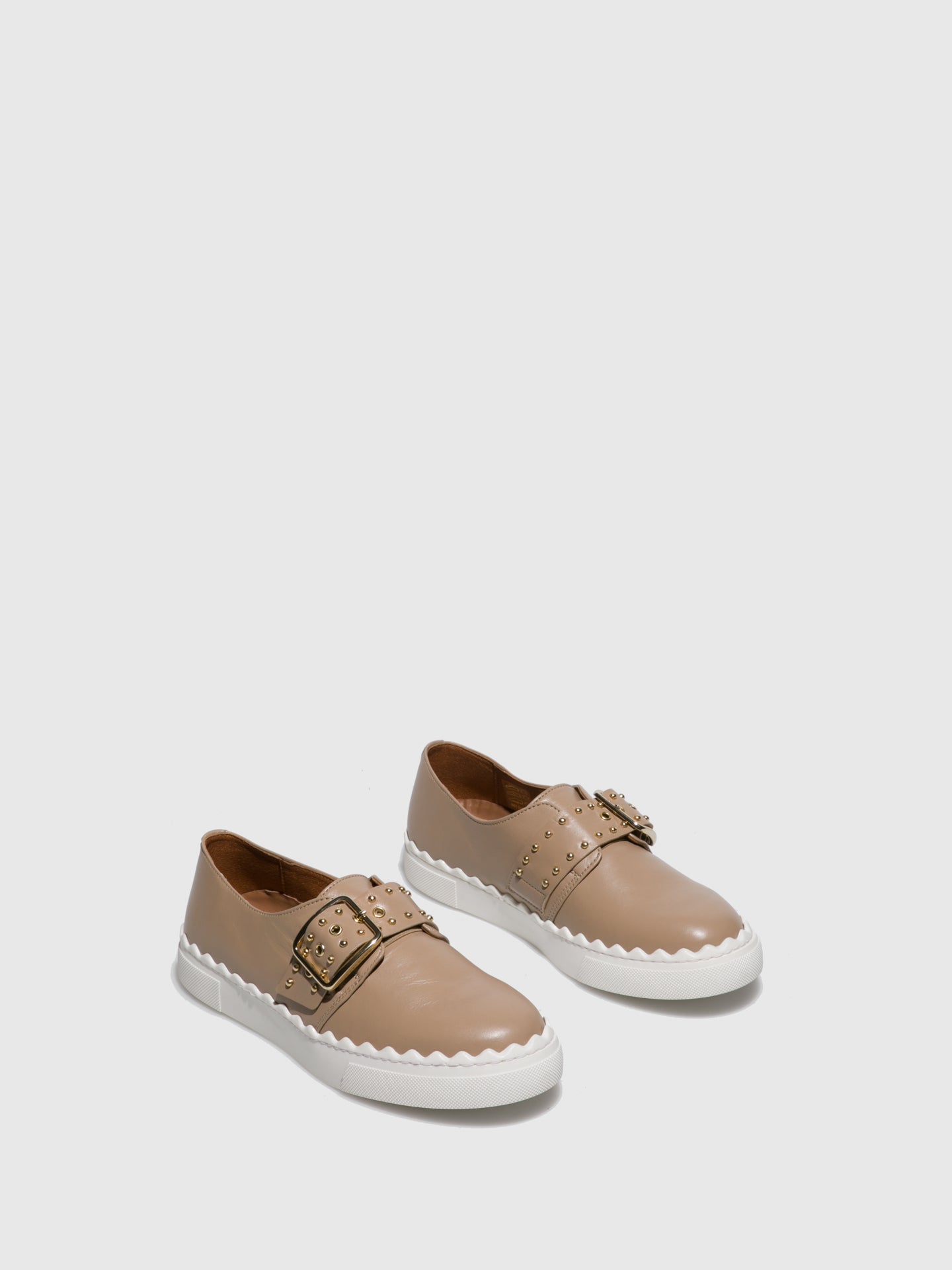 JJ Heitor Beige Leather Slip-on Shoes