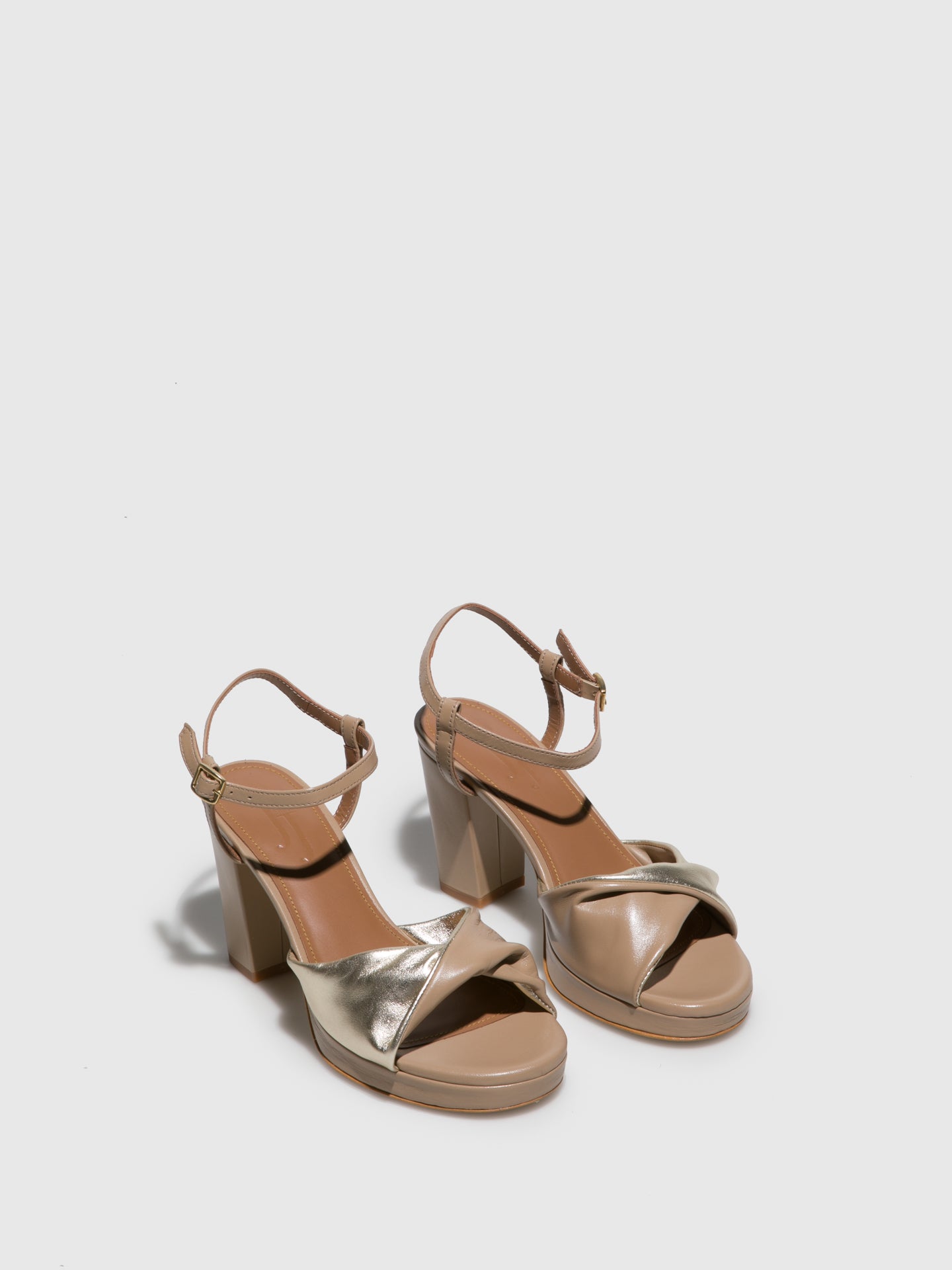 JJ Heitor Beige Heel Sandals