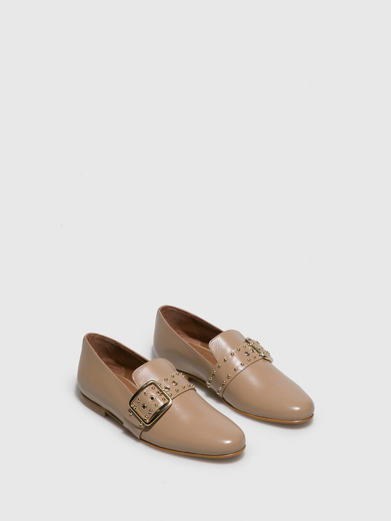 JJ Heitor Beige Leather Loafers Shoes