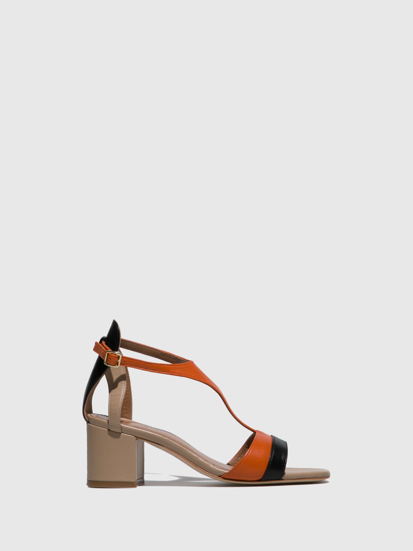 JJ Heitor Orange T-Strap Sandals