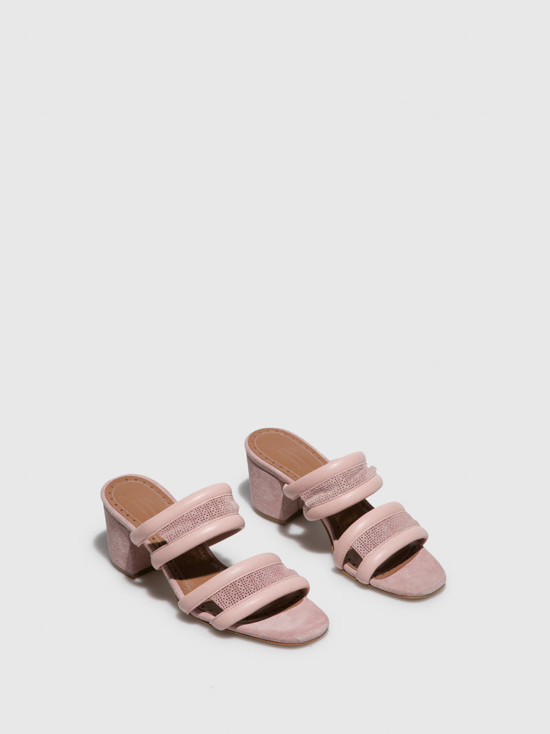 JJ Heitor Pink Leather Open Toe Sandals