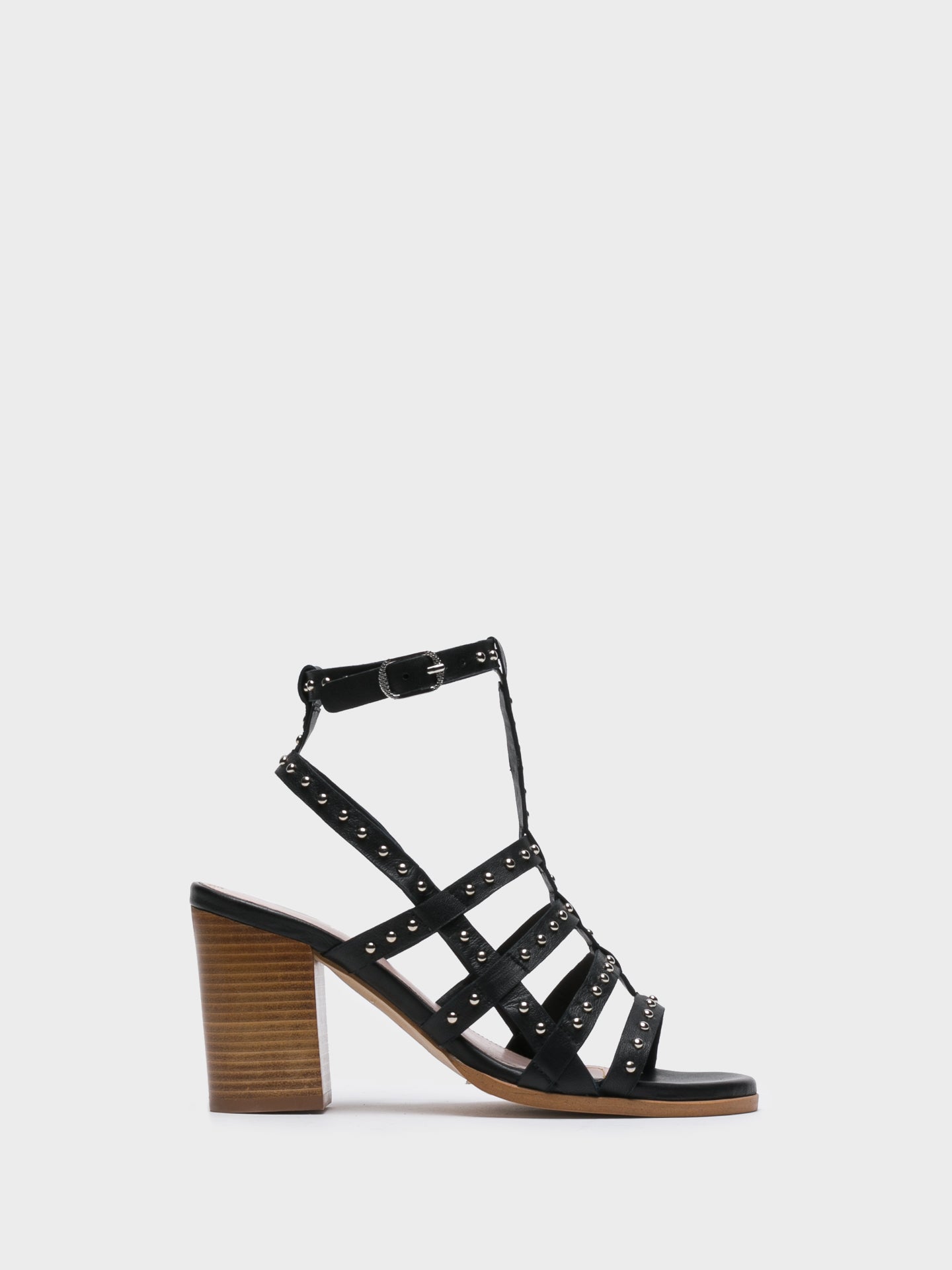 JJ Heitor Black Strappy Sandals