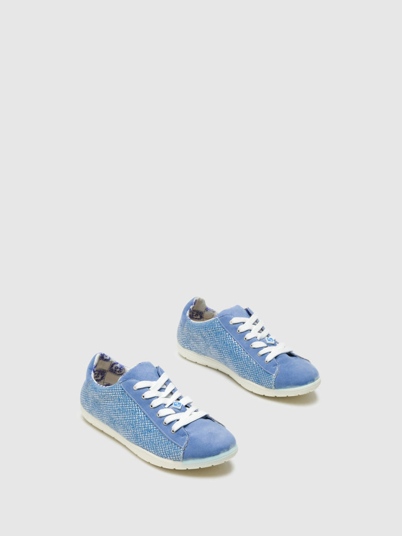 Lazuli Blue Lace-Up Trainers