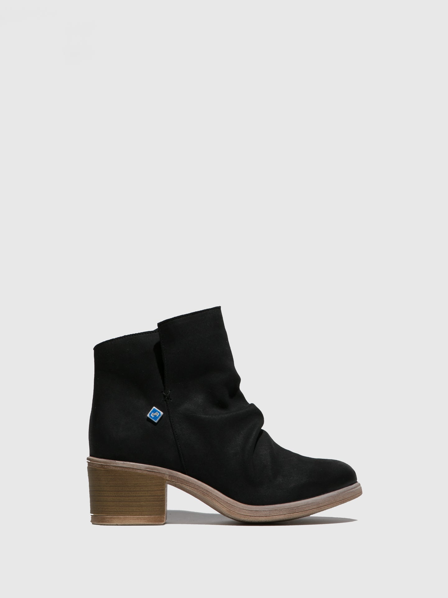 Lazuli Black Round Toe Ankle Boots