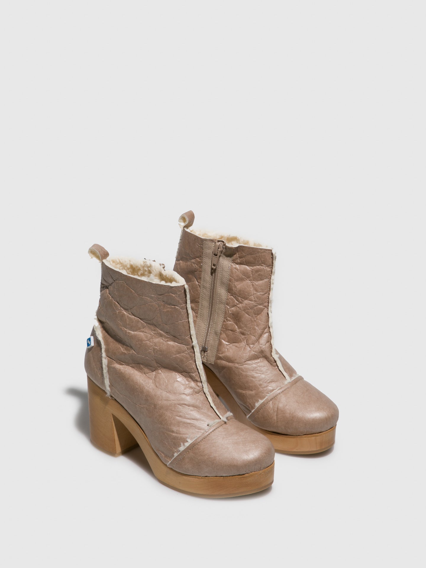 Lazuli Taupe Platform Ankle Boots