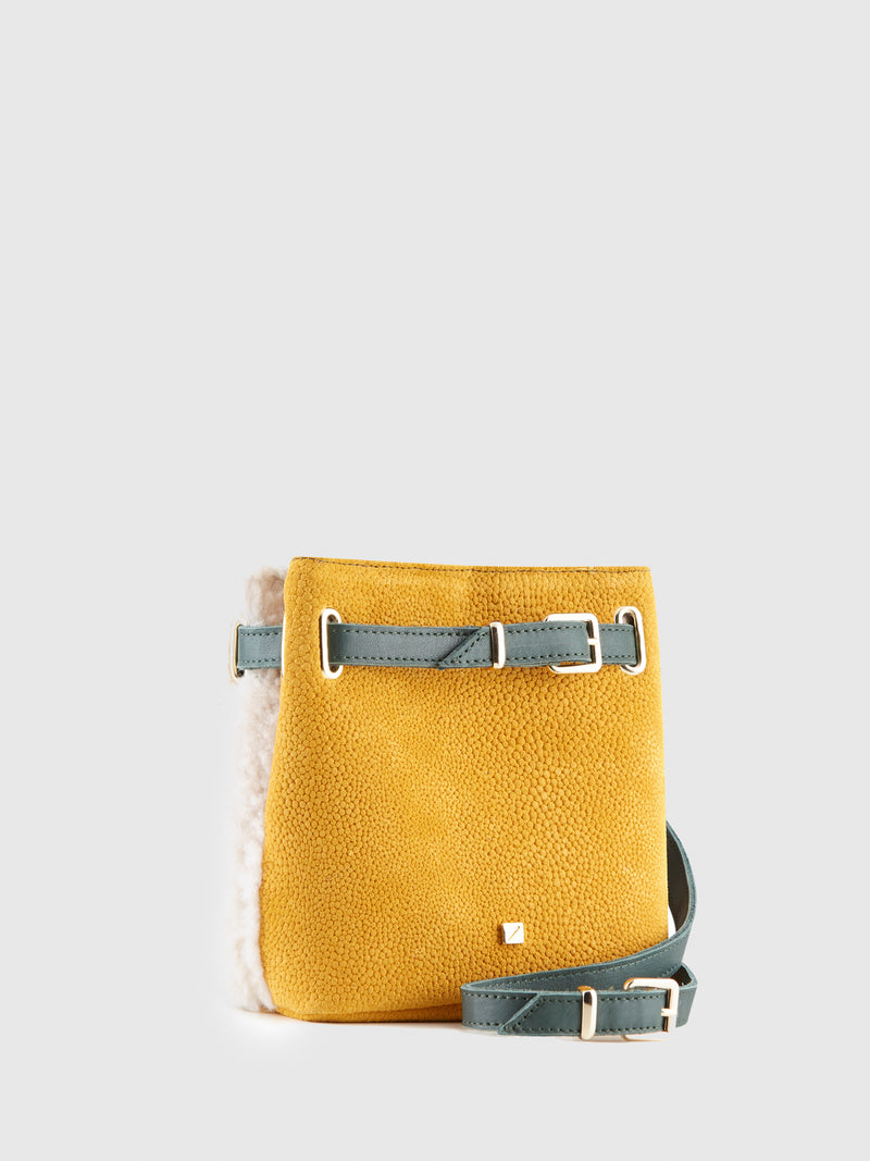 Maria Maleta Yellow and White Reversible Bumbag Bag