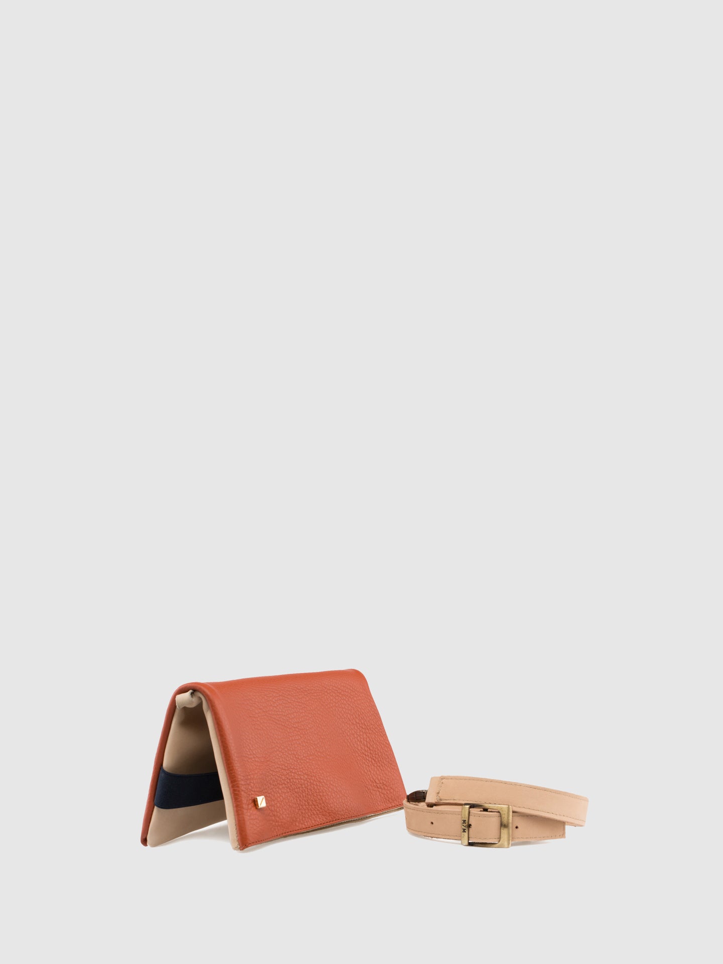 Maria Maleta Orange and Beige Reversible Bumbag Bag