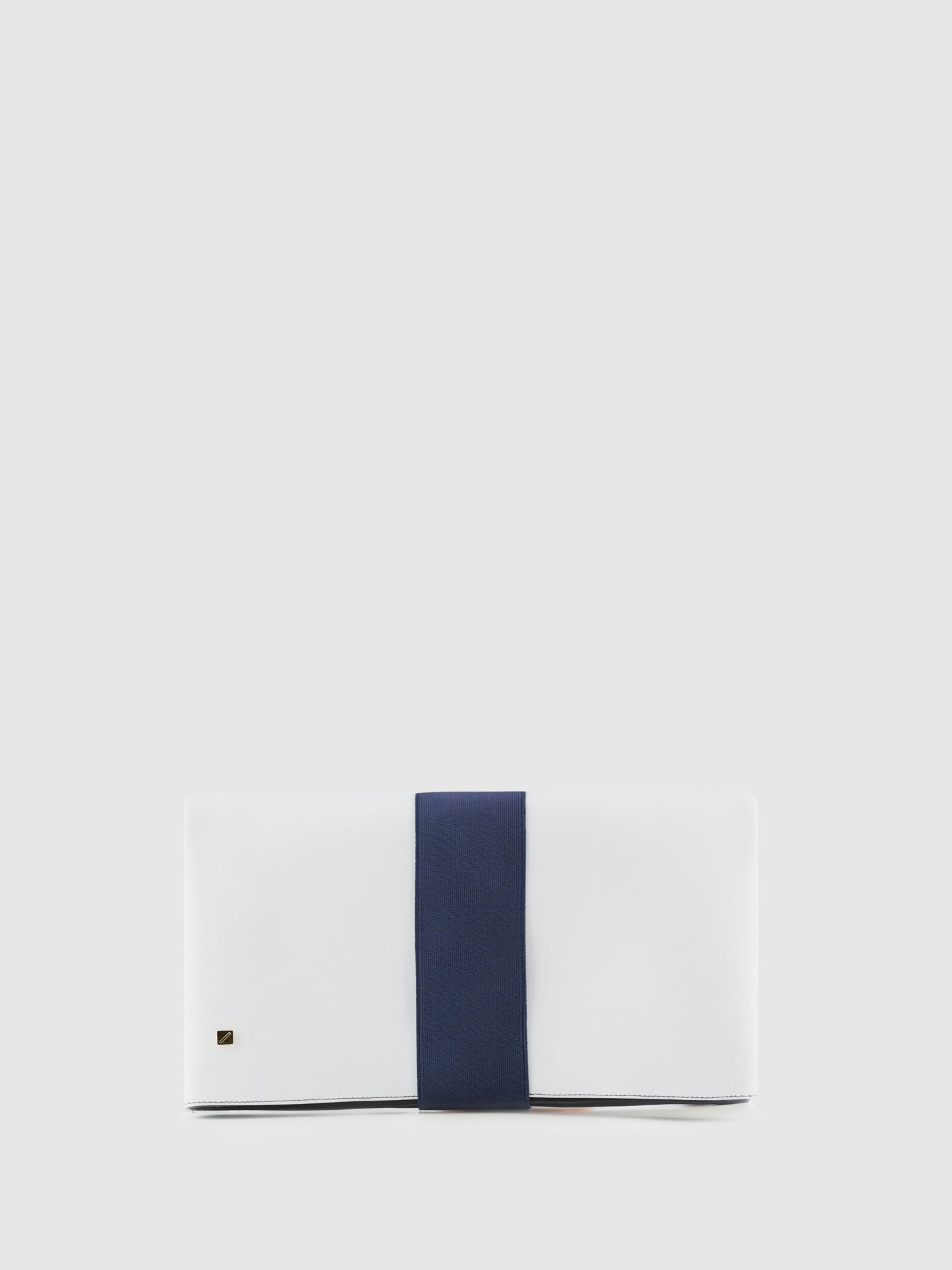 Maria Maleta Blue White Reversible Clutch Bag