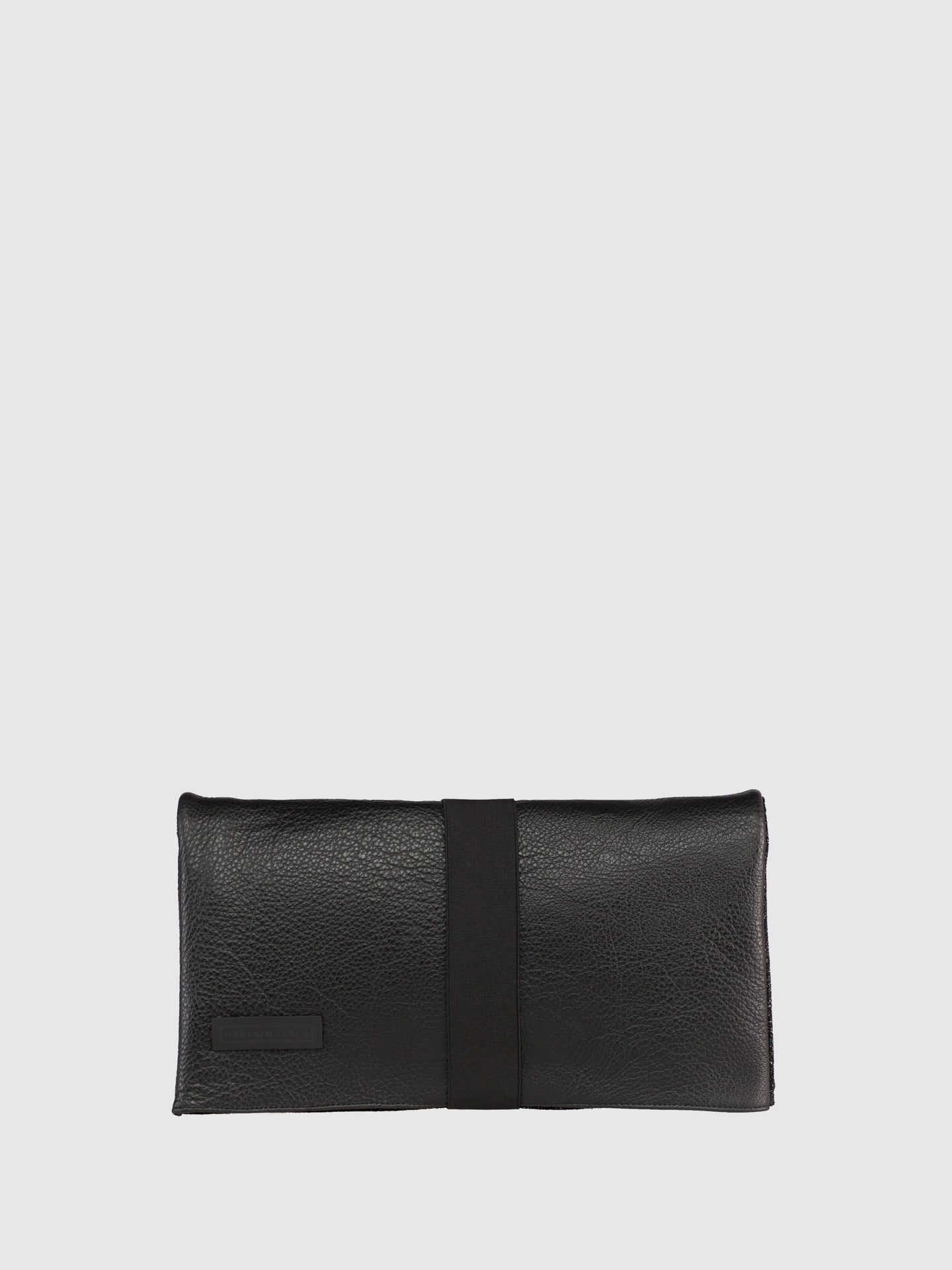 Maria Maleta Black and Glitter Reversible Clutch Bag