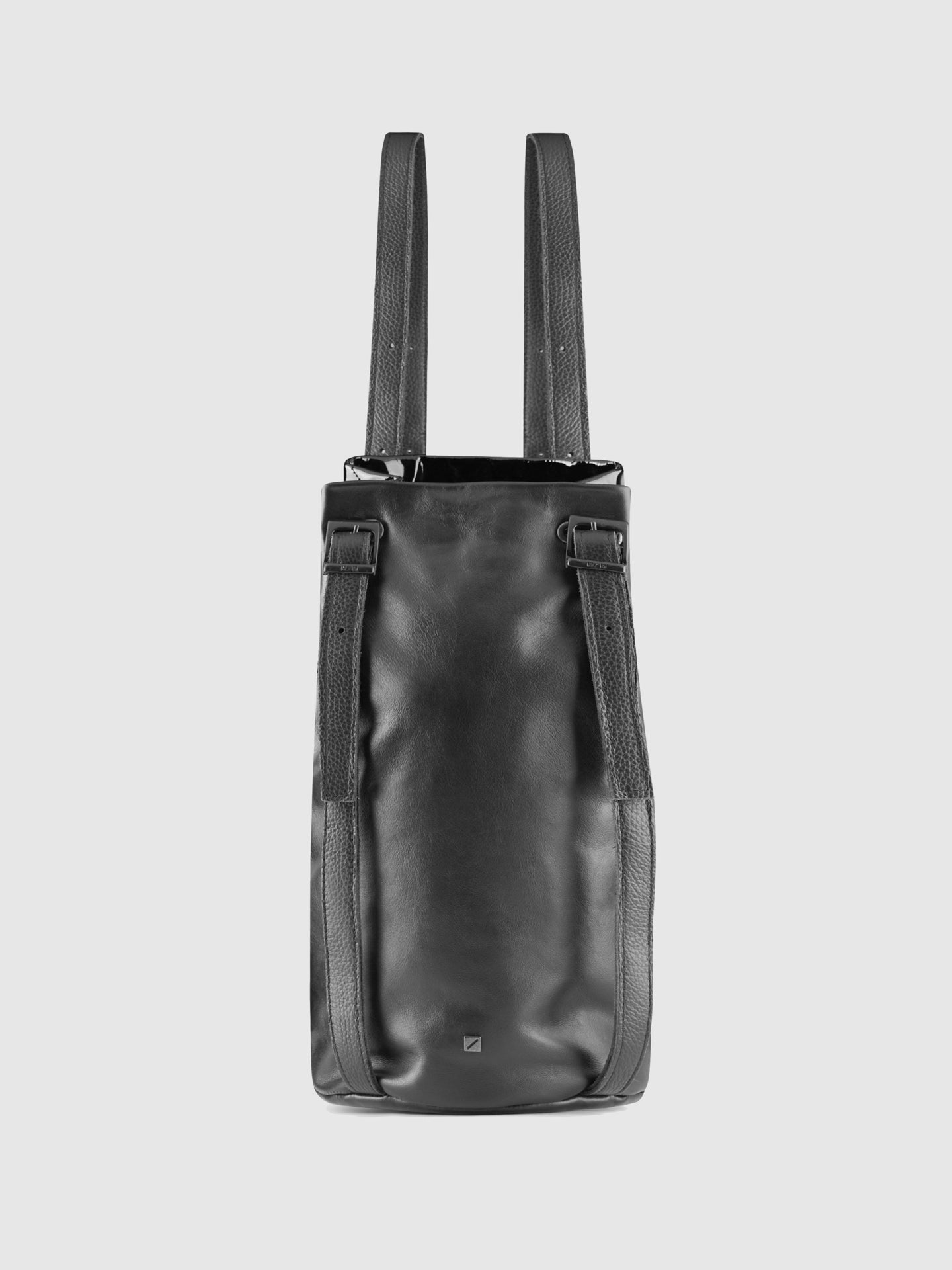 Maria Maleta Black Leather Reversible Backpack