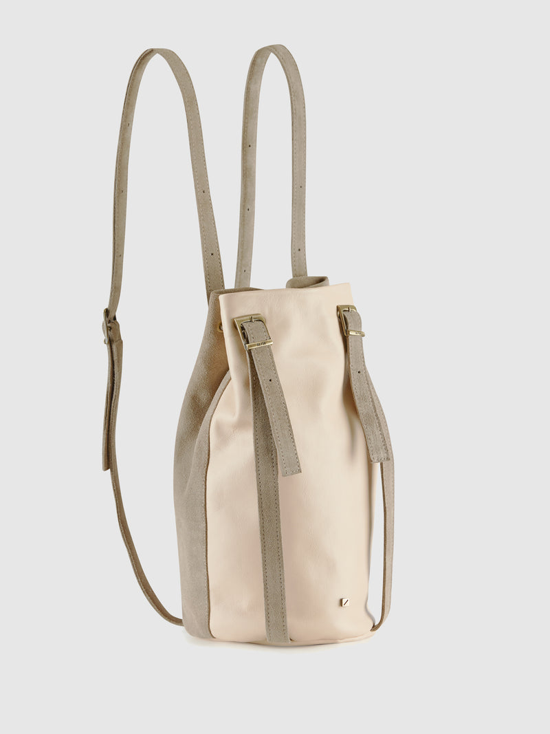 Maria Maleta Pale Pink and Gray Reversible Backpack