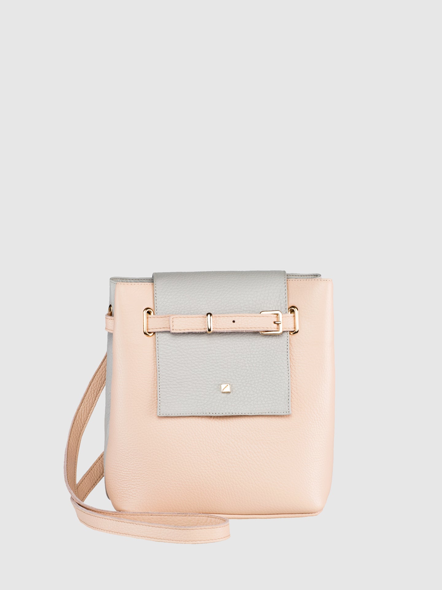 Maria Maleta Pale Pink and Gray Crossbody Bag