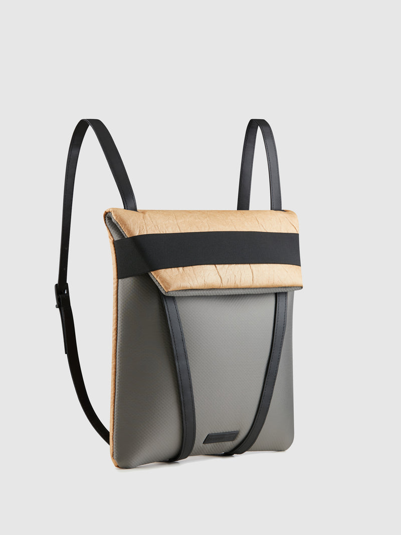 Maria Maleta Beige and Gray Reversible Backpack