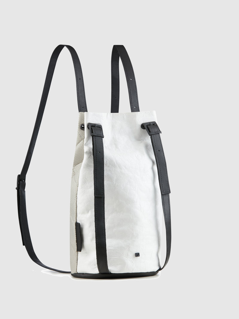Maria Maleta Gray White Reversible Backpack