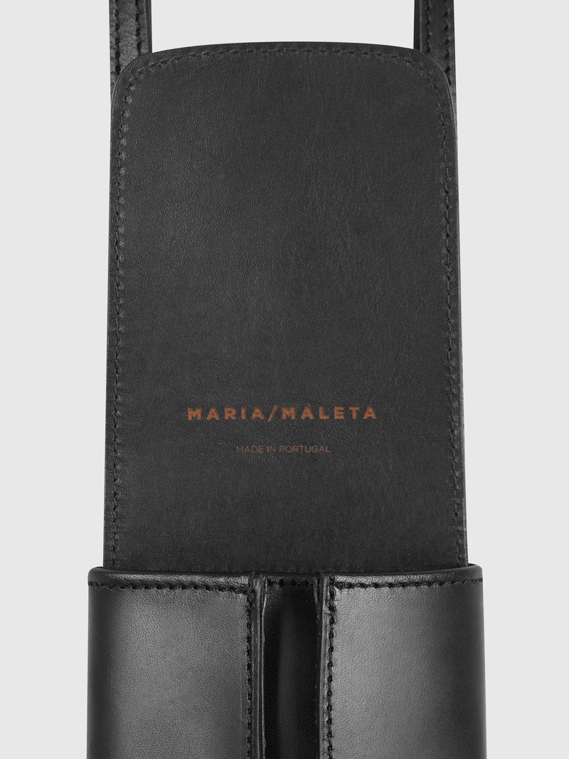 Maria Maleta Black Leather Crossbody Bag