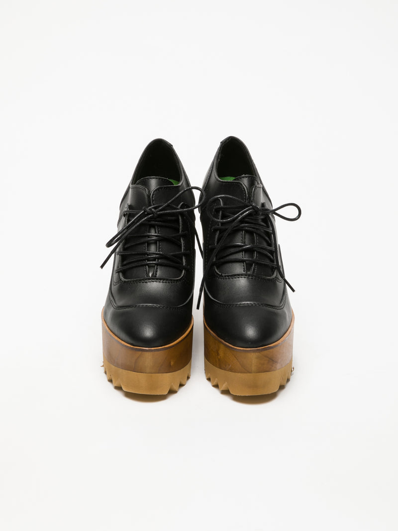 Marita Moreno Black Lace-up Shoes