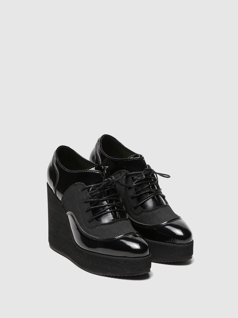 Marita Moreno Black Lace-up Shoes