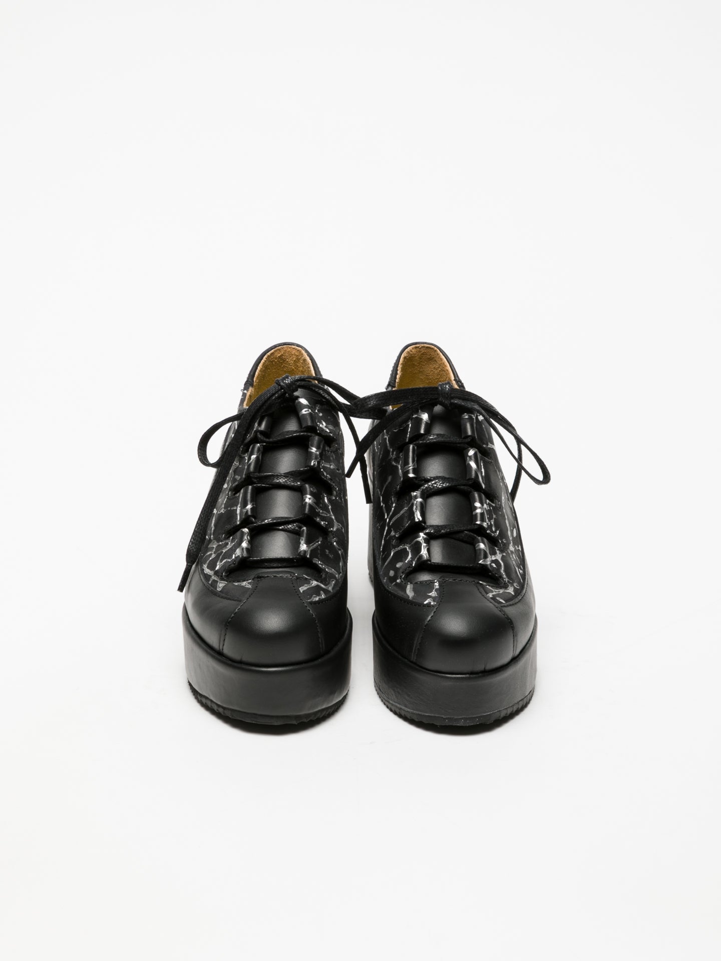 Marita Moreno Black Lace-up Shoes