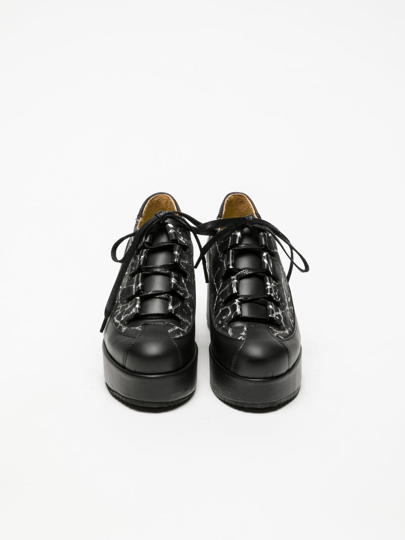 Marita Moreno Black Lace-up Shoes