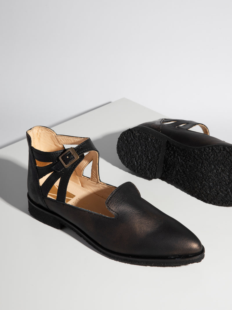 Marita Moreno Black Buckle Shoes