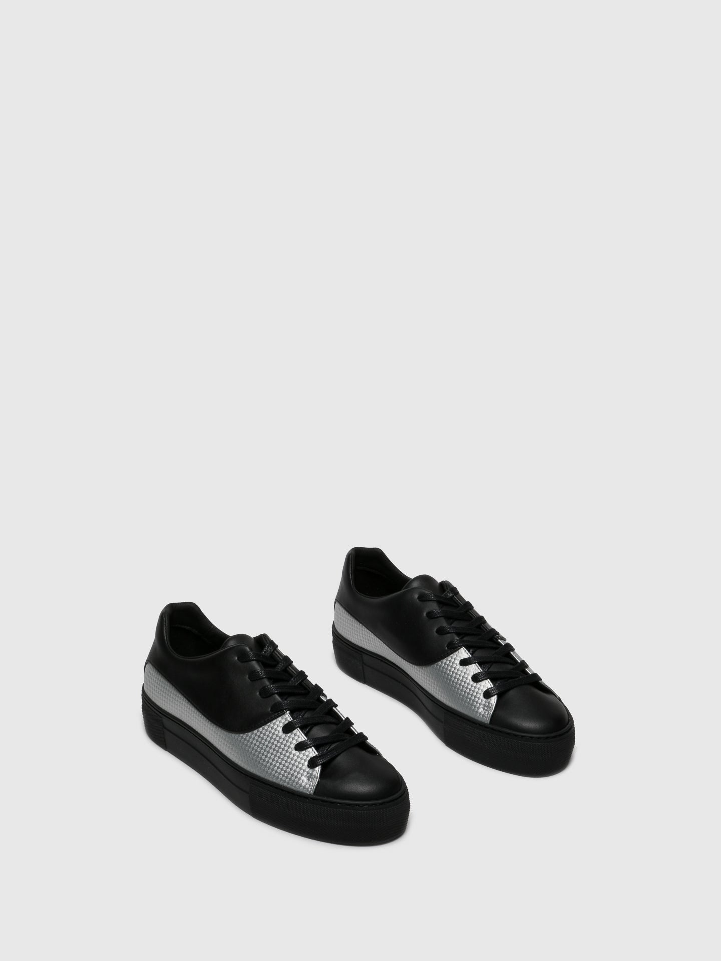 Marita Moreno Gloss Black Platform Trainers