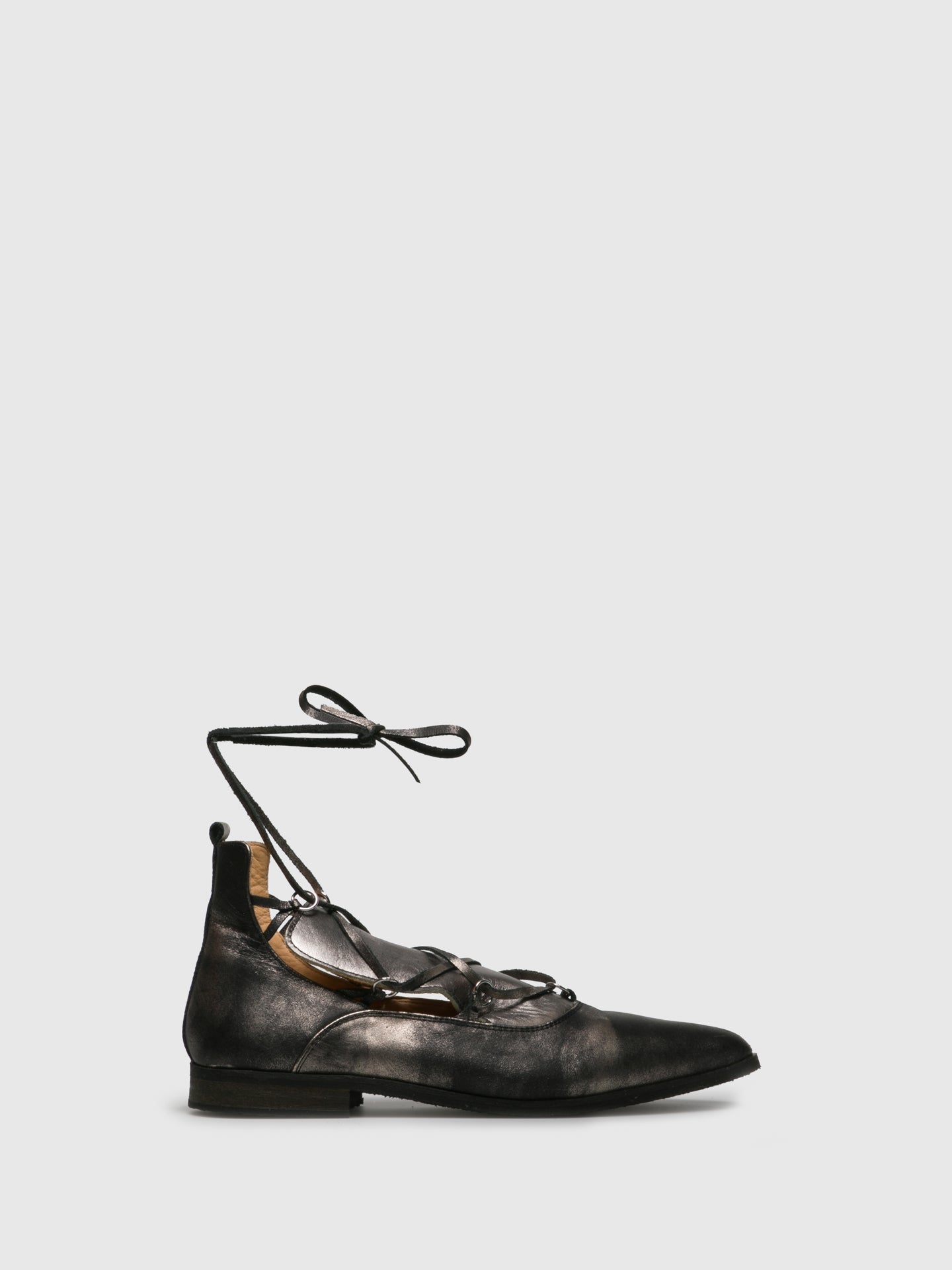 Marita Moreno Silver Black Pointed Toe Shoes