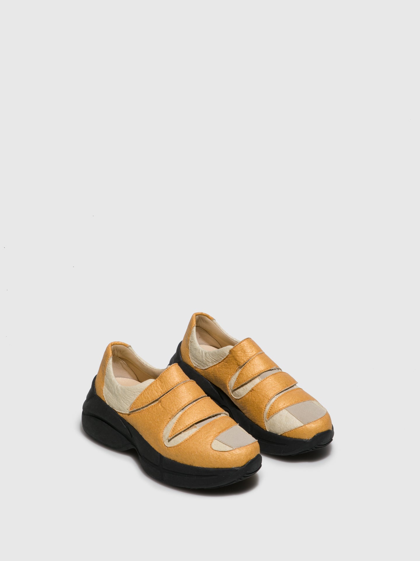 Marita Moreno Gold Velcro Trainers