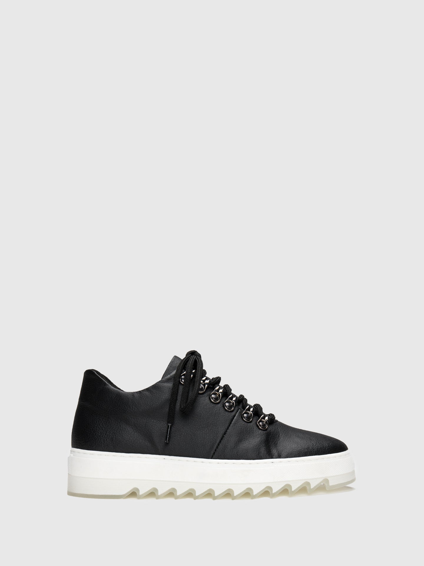 NAE Vegan Shoes Black Lace-up Trainers