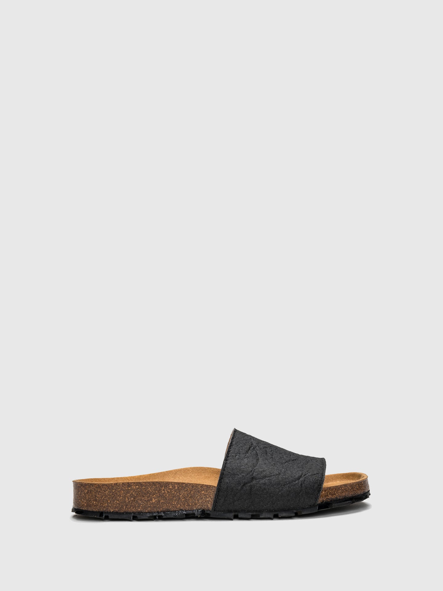 NAE Vegan Shoes Black Flat Sandals