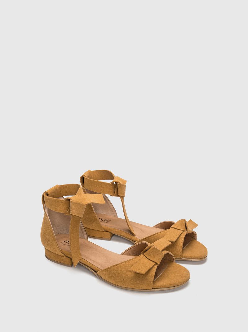 NAE Vegan Shoes Yellow Lace-up Sandals