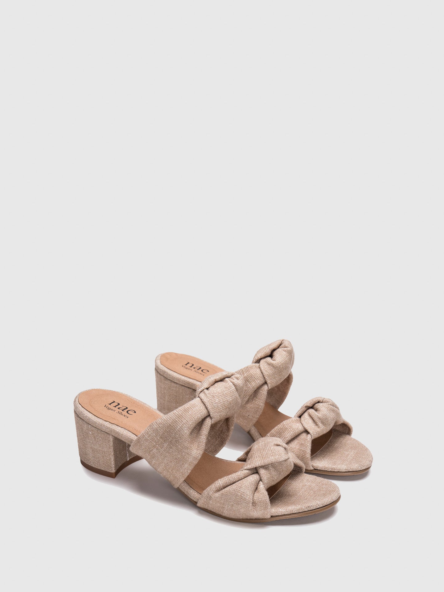 NAE Vegan Shoes Beige Round Toe Sandals