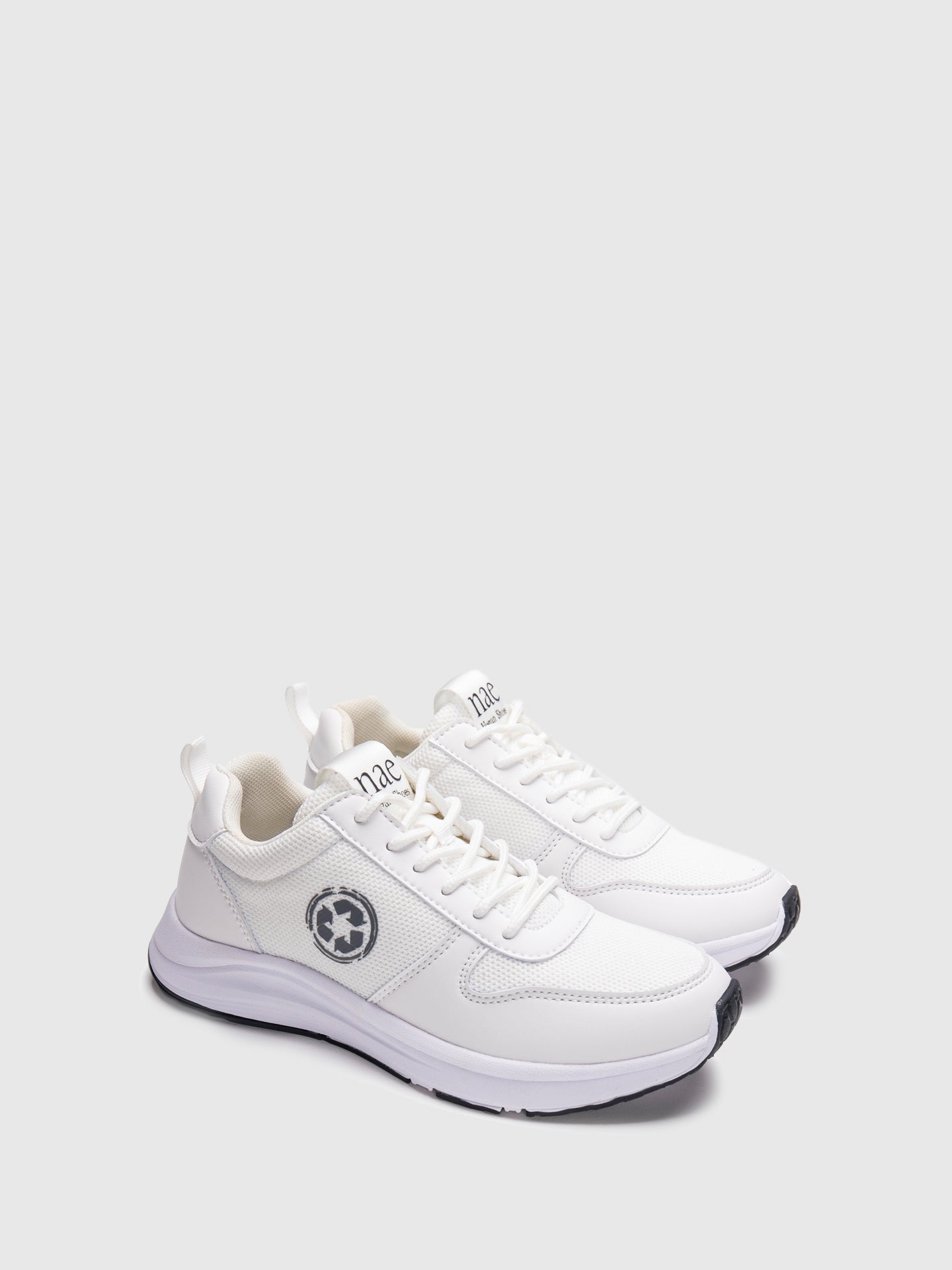 NAE Vegan Shoes White Lace-up Trainers