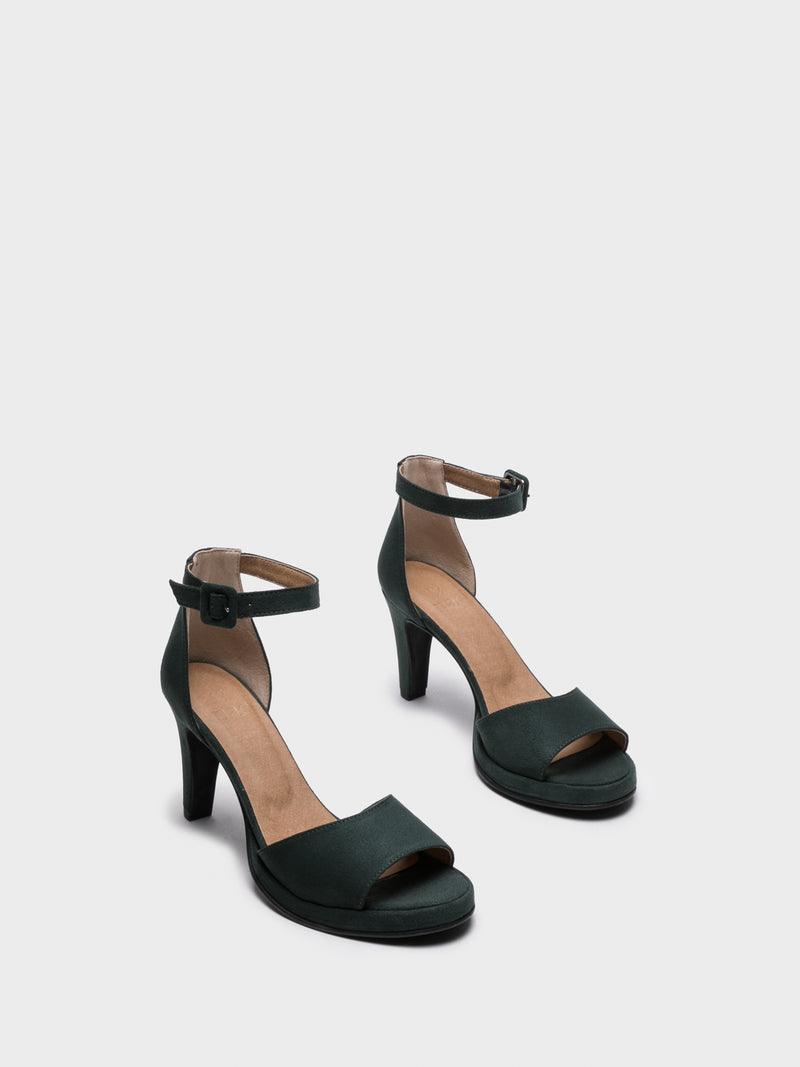 NAE Vegan Shoes Green Ankle Strap Sandals
