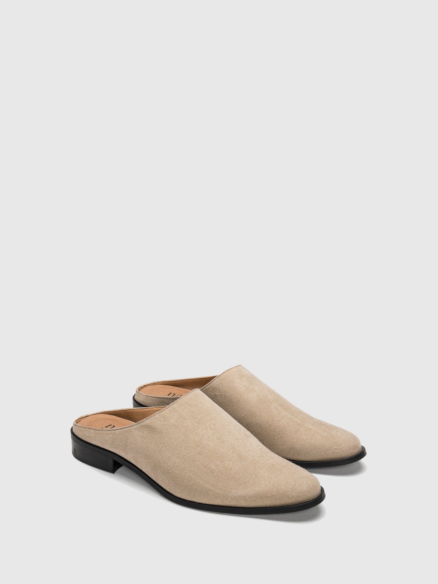 NAE Vegan Shoes Beige Flat Mules